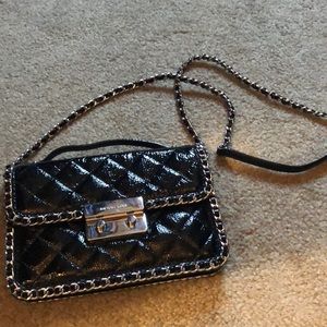 Michael Kors Black and Silver Crossbody
